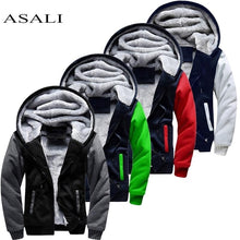 Load image into Gallery viewer, Winter Men Jackets Fleece Warm Hood Thick Parka Velvet Windproof Coats Cardigan Sweatshirts Hoodies Zipper Men Hoodie Jacket