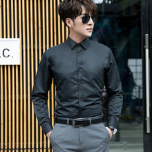 Load image into Gallery viewer, Men's Professional Business Shirt Men's Dress Up Casual Slim Long Sleeve Solid Shirt Men Plus Size Men's White Red Black Shirt
