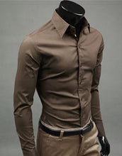 Load image into Gallery viewer, European and American fashion candy color long-sleeved shirt male 2019 spring and autumn new men's solid color casual shirt