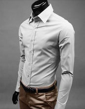 Load image into Gallery viewer, European and American fashion candy color long-sleeved shirt male 2019 spring and autumn new men's solid color casual shirt