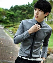 Load image into Gallery viewer, European and American fashion candy color long-sleeved shirt male 2019 spring and autumn new men's solid color casual shirt