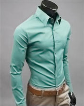 Load image into Gallery viewer, European and American fashion candy color long-sleeved shirt male 2019 spring and autumn new men's solid color casual shirt