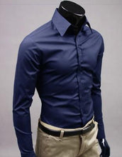 Load image into Gallery viewer, European and American fashion candy color long-sleeved shirt male 2019 spring and autumn new men's solid color casual shirt