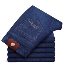 Load image into Gallery viewer, Xuansheng brand men's jeans 2019 autumn and winter thick business work casual stretch slim jeans classic pants blue black jeans