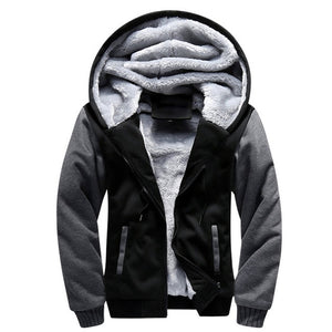 Winter Men Jackets Fleece Warm Hood Thick Parka Velvet Windproof Coats Cardigan Sweatshirts Hoodies Zipper Men Hoodie Jacket