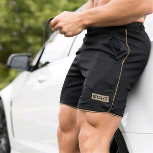 New Men Fitness Bodybuilding Shorts Man Summer  Workout Male Breathable Mesh Quick Dry Sportswear Jogger Beach Short Pants