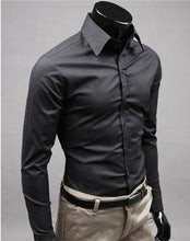 Load image into Gallery viewer, European and American fashion candy color long-sleeved shirt male 2019 spring and autumn new men&#39;s solid color casual shirt
