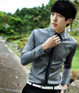 European and American fashion candy color long-sleeved shirt male 2019 spring and autumn new men's solid color casual shirt