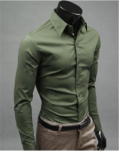 European and American fashion candy color long-sleeved shirt male 2019 spring and autumn new men's solid color casual shirt