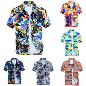 US New Hawaiian Shirt Mens Flower Beach Aloha Party Casual Holiday Short Sleeve