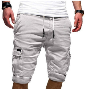 HEFLASHOR 2019 New Mens Shorts Fitness Casual Drawstring Short Pants High Quality Shorts Men's Multi-pocket Sports Shorts