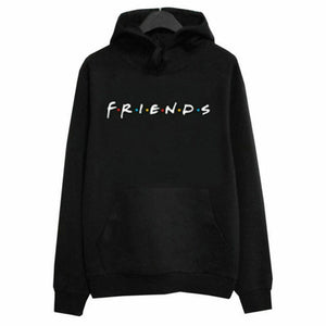 Harajuku Men Women Friends Print Hoodies Pullover Cool Letters Elegent Unisex Sport Sweatshirt White Black Casual Hoodies