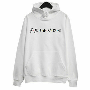 Harajuku Men Women Friends Print Hoodies Pullover Cool Letters Elegent Unisex Sport Sweatshirt White Black Casual Hoodies