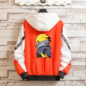 LES KOMAN Pokemon Printing Naruto Spring Autumn New Men Jacket  Casul Streetwear Hooded Splice  Coats Outwear S-5XL