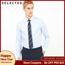 Load image into Gallery viewer, SELECTED Cotton-blend V-neck business long-sleeved shirt |418105543
