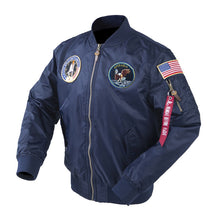 Load image into Gallery viewer, Autumn Apollo Thin 100th SPACE SHUTTLE MISSION Thin MA1 Bomber Hiphop US Air Force Pilot Flight Korean College Jacket For Men
