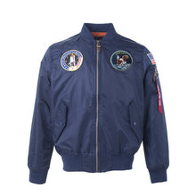 Load image into Gallery viewer, Autumn Apollo Thin 100th SPACE SHUTTLE MISSION Thin MA1 Bomber Hiphop US Air Force Pilot Flight Korean College Jacket For Men
