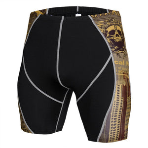 Newest Summer Compression Shorts Fitness Shorts Men MMA Bermuda Skull Thermal Sportswear Shorts Rashguard Bodybuilding Tights