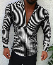 Load image into Gallery viewer, Shirts 2018 New Brand Fashion Men Luxury Stylish Striped Button Casual Dress Shirts Long Sleeve Slim Fit Shirts
