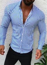 Load image into Gallery viewer, Shirts 2018 New Brand Fashion Men Luxury Stylish Striped Button Casual Dress Shirts Long Sleeve Slim Fit Shirts
