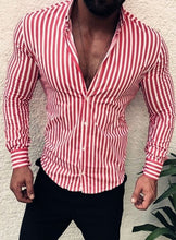 Load image into Gallery viewer, Shirts 2018 New Brand Fashion Men Luxury Stylish Striped Button Casual Dress Shirts Long Sleeve Slim Fit Shirts
