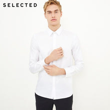 Load image into Gallery viewer, SELECTED Cotton-blend V-neck business long-sleeved shirt |418105543
