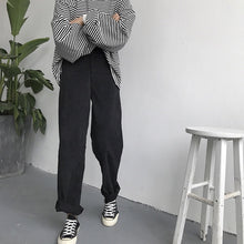 Load image into Gallery viewer, Pants Women Loose Solid Corduroy High Waist Pockets Solid Womens Long Trousers Korean Style Leisure All-match Simple Trendy
