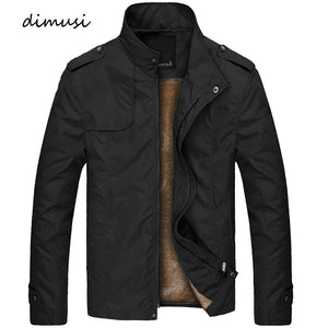 DIMUSI Winter Mens Bomber Jacket Male Casual Solid Slim Fit Business Jacket Men Fleece Thick Warm Windbreaker Jackets 4XL,TA249